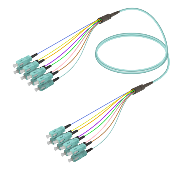 SC/UPC-SC/UPC|8 Fibers Fanout|Multi Mode G651.OM3|3.0/0.9mm