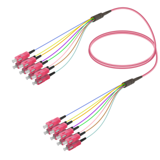 SC/UPC-SC/UPC|8 Fibers Fanout|Multi Mode G651.OM4|3.0/0.9mm