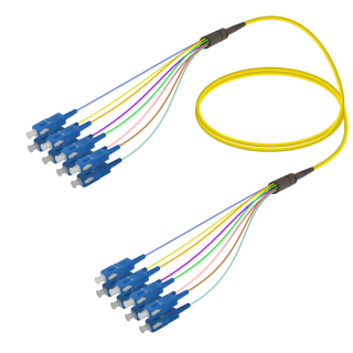 SC/UPC-SC/UPC|8 Fibers Fanout|Single Mode G657.A2|3.0/0.9mm