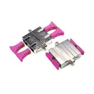 SC/UPC To SC/UPC Adapter MM OM4 Duplex Metal Fiber Optic Coupler
