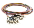ST Pigtail 12 Fiber MM62.5 Multi Color Fiber Pigtails, 3 Meters