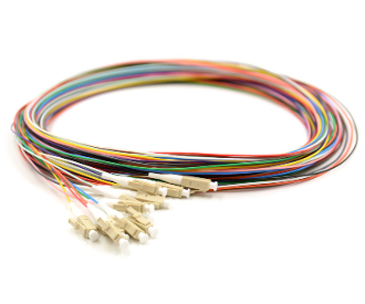 LC Pigtail 12 Fiber MM62.5 Multi Color Fiber Pigtails, 3 Meters  LC Pigtail 12 Fiber MM62.5 Multi Color Fiber Pigtails, 3 Meters
