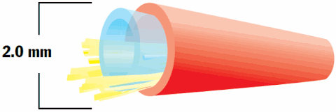 2.0mm Furcation Tube - Orange Color - Accepts 900µm Tight Buffer Fiber  2.0mm Furcation Tube - Orange Color - Accepts 900µm Tight Buffer Fiber