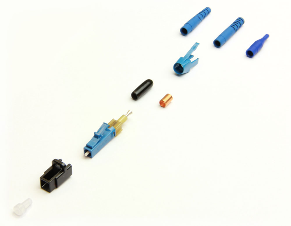 LC/UPC Single Mode 9/125um fiber optic connector in Blue Color